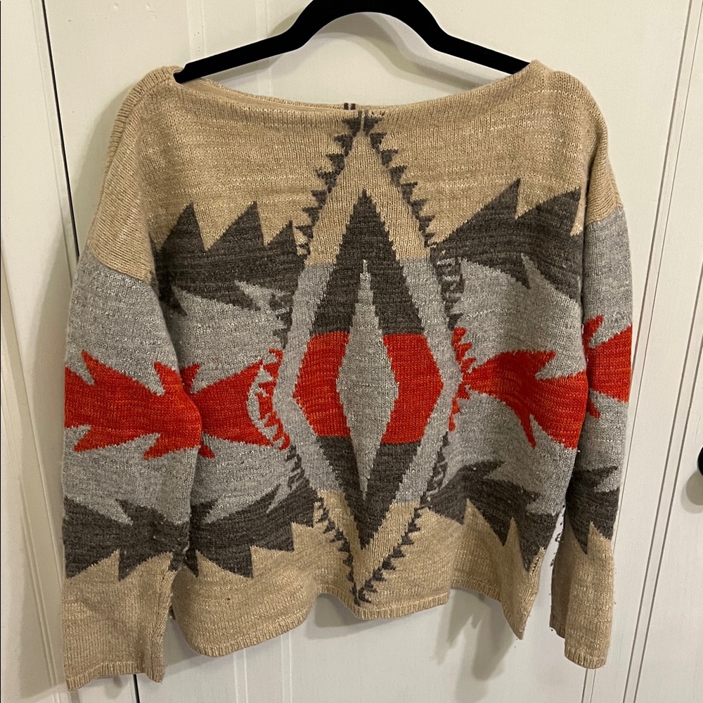 Lauren Ralph Lauren  Patterned Sweater - Beige, Gray, Red L